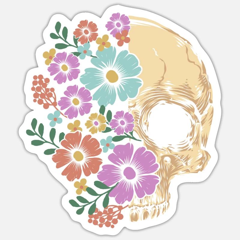 Gut oder schlecht, Old School inspirierter Blumensake Sticker Größe S (10 x 10 cm)