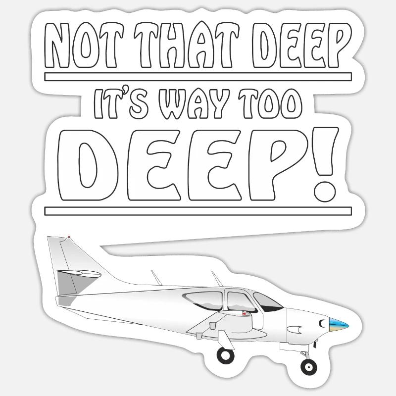 MOTORFLIEGER NOT THAT DEEP - Sticker Größe S (10 x 10 cm) - Mattweiß