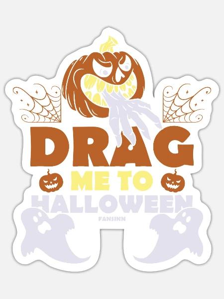 Halloween Kürbis Geist Monster Geschenk - Sticker Größe S (10 x 10 cm) - Mattweiß
