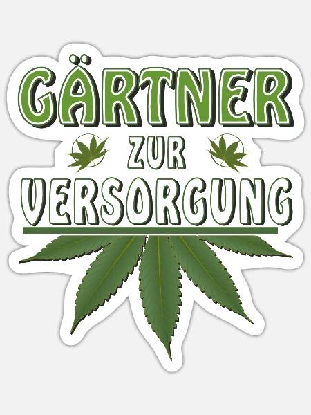 HANF GÄRTNER ZUR SELBSTVERSORGUNG - Sticker Größe S (10 x 10 cm) - Mattweiß