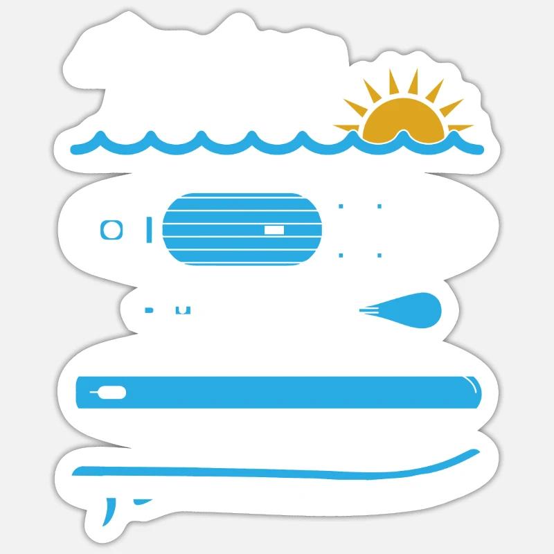 Stand Up Paddle - Sticker taille S (10 x 10 cm) - blanc mat