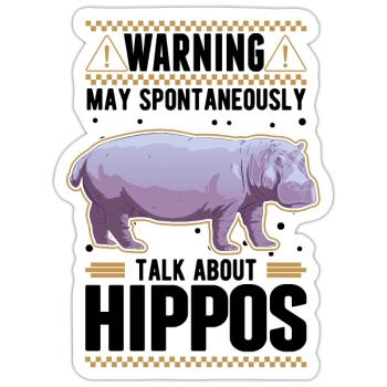 Warning Hippo Hippo Hippo Hippo - Sticker size S (10 x 10 cm) - white matte - Front
