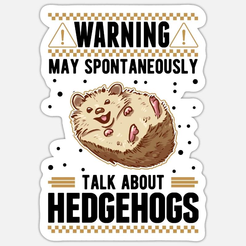 Warnung Igel Stacheligel - Sticker Größe S (10 x 10 cm) - Mattweiß