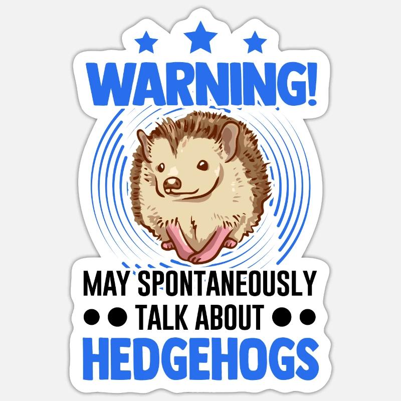 Warnung Igel Stacheligel - Sticker Größe S (10 x 10 cm) - Mattweiß