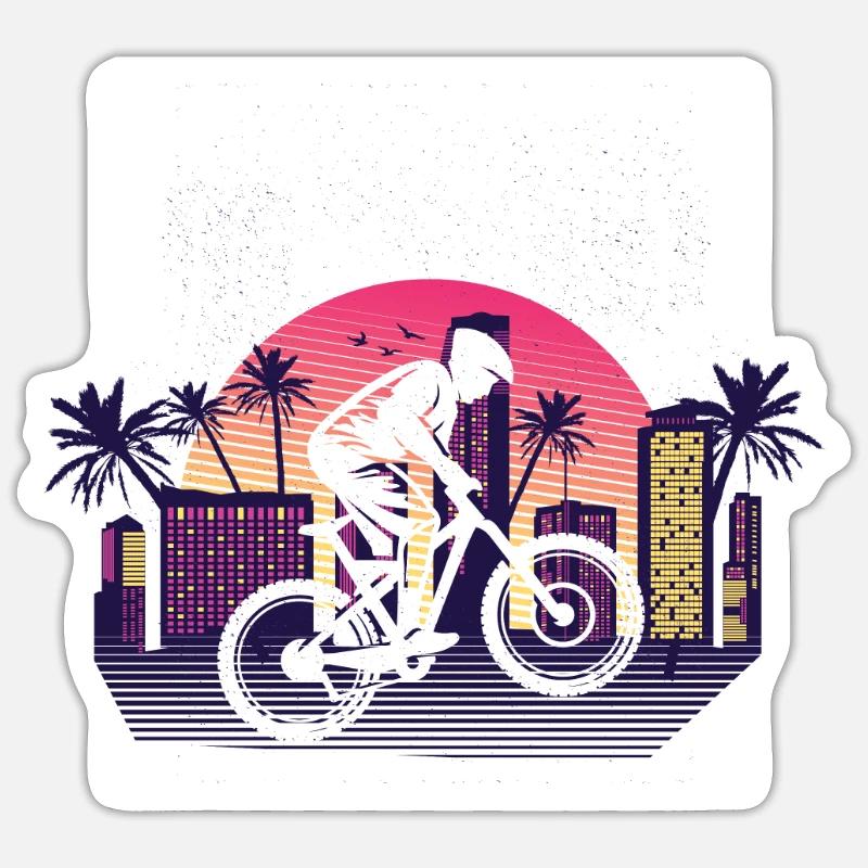 Descente des California Palms - Sticker taille S (10 x 10 cm) - blanc mat
