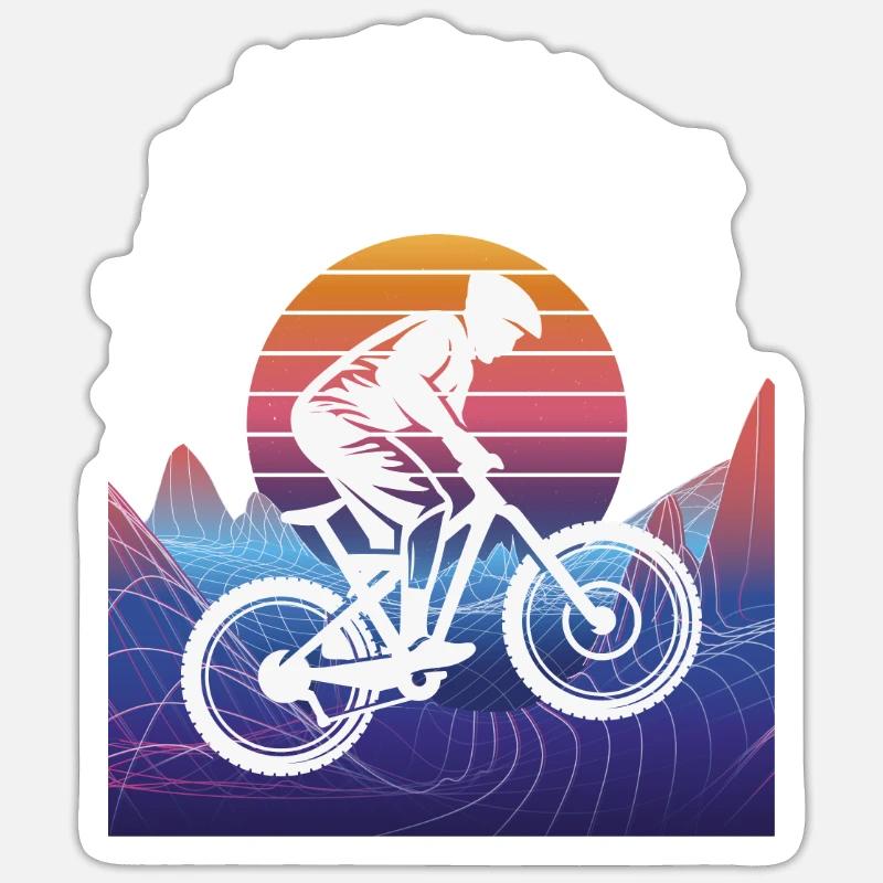 Vaporwave Descente - Sticker taille S (10 x 10 cm) - blanc mat