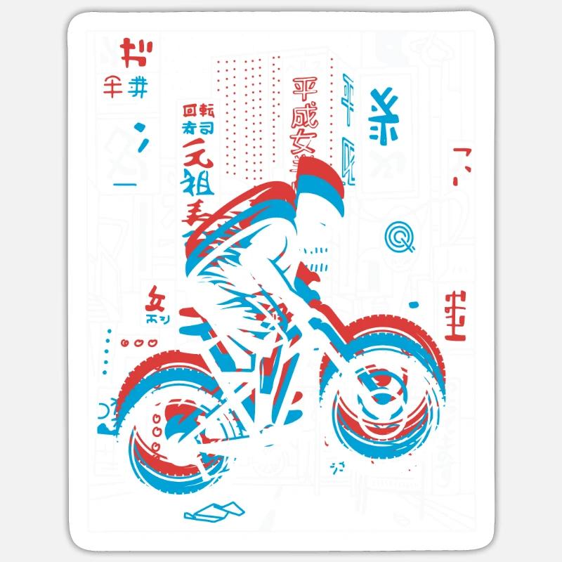 Vaporwave Synthwave Skyline Downhill Sticker Größe S (10 x 10 cm)