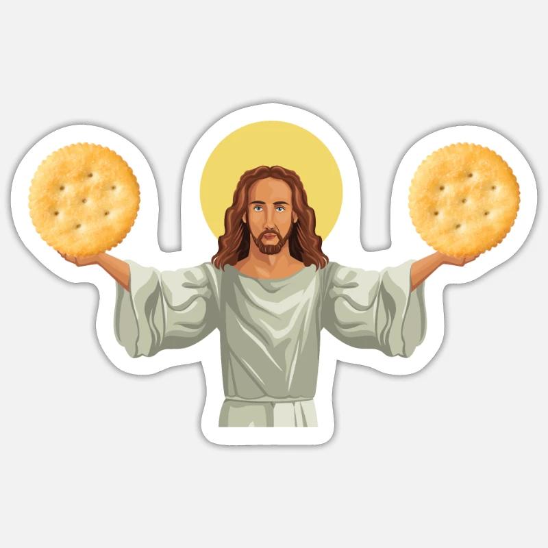 Rosemary Crab Cracker And Flatbread Salty Cracker Sticker size S (10 x 10 cm)