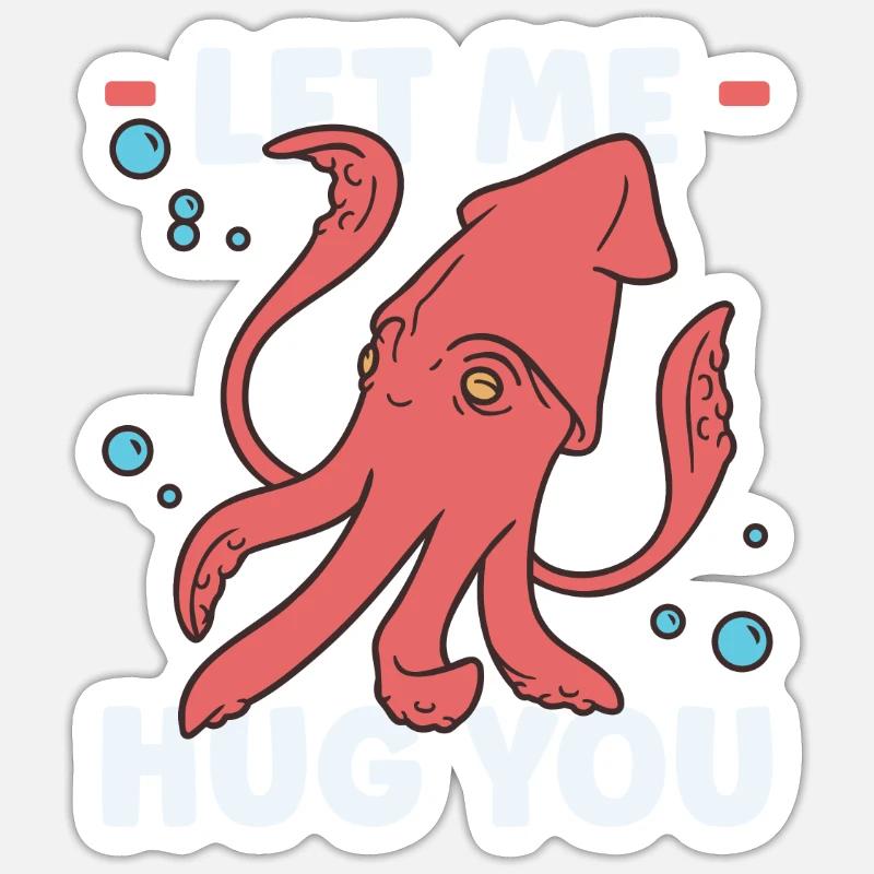 Octopus-lover-octopus Funny - Sticker size S (10 x 10 cm) - white matte