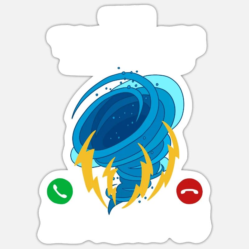 Tornade - Sticker taille S (10 x 10 cm) - blanc mat