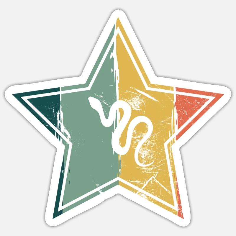 Snake Retro Reptile Python Idée cadeau Sticker taille S (10 x 10 cm)