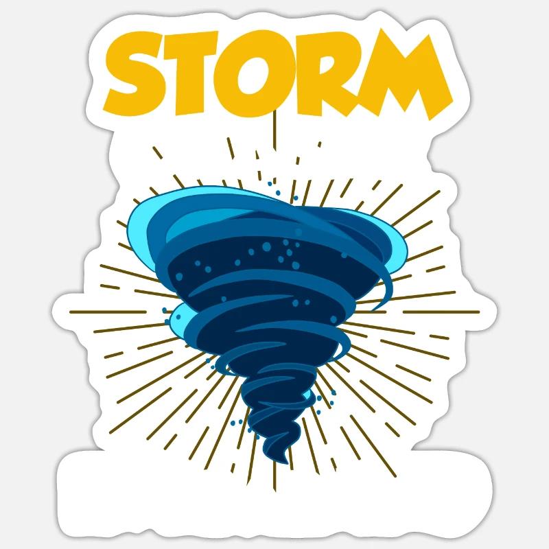 Tornado - Sticker Größe S (10 x 10 cm) - Mattweiß