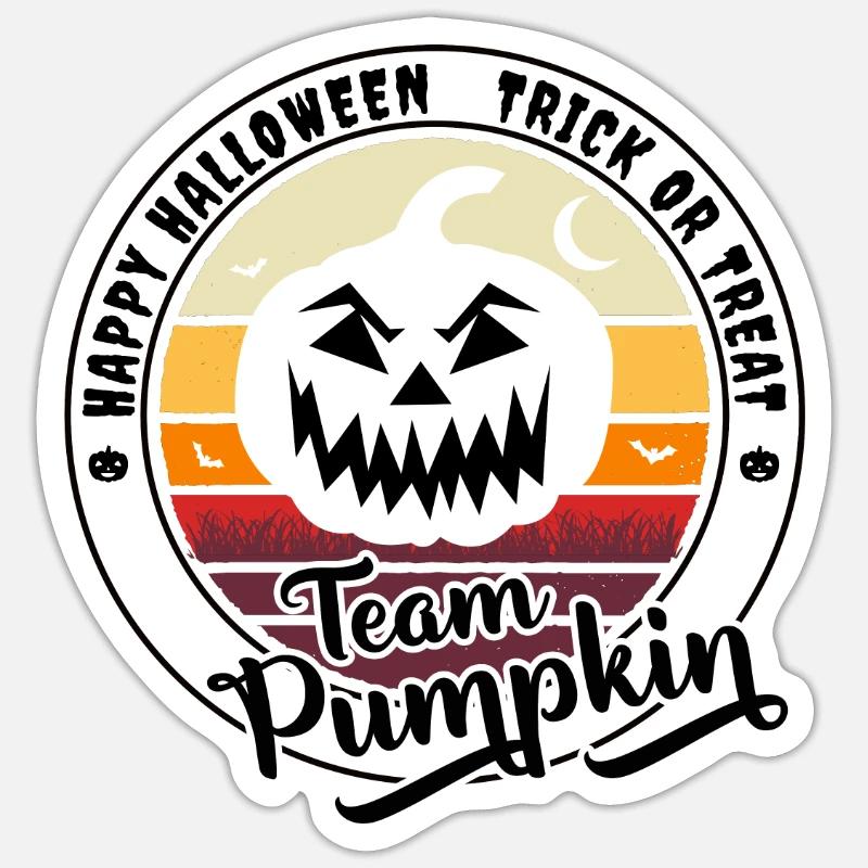 Happy Halloween Team Kürbis "Süßes oder Saures" Sticker Größe S (10 x 10 cm)