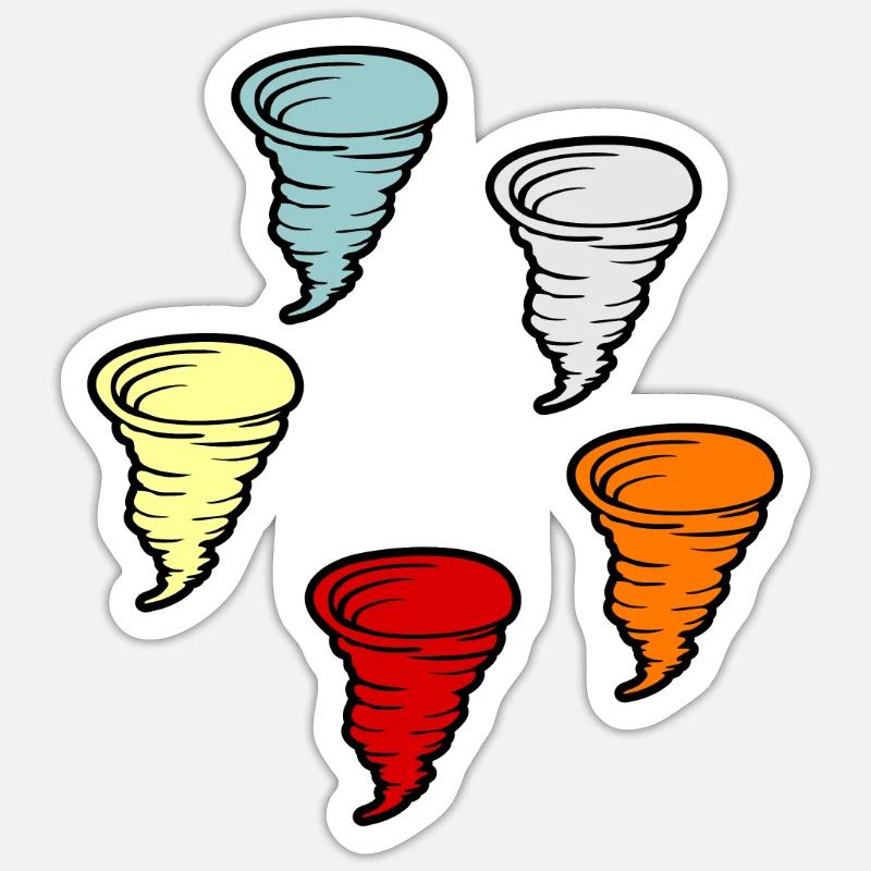 Tornado - Sticker Größe S (10 x 10 cm) - Mattweiß