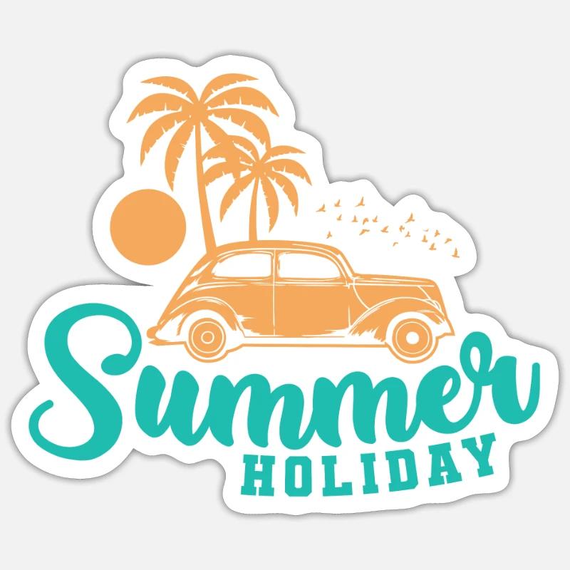 Vacances d’été Vacances Loisirs - Sticker taille S (10 x 10 cm) - blanc mat