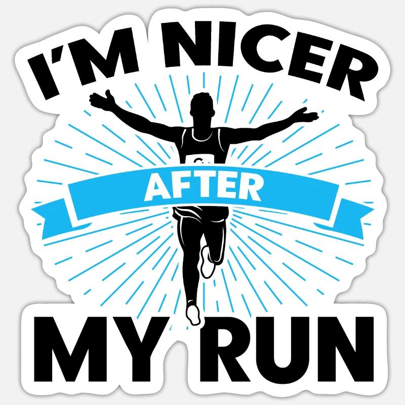 Running Runner Jogger Cadeau - Sticker taille S (10 x 10 cm) - blanc mat