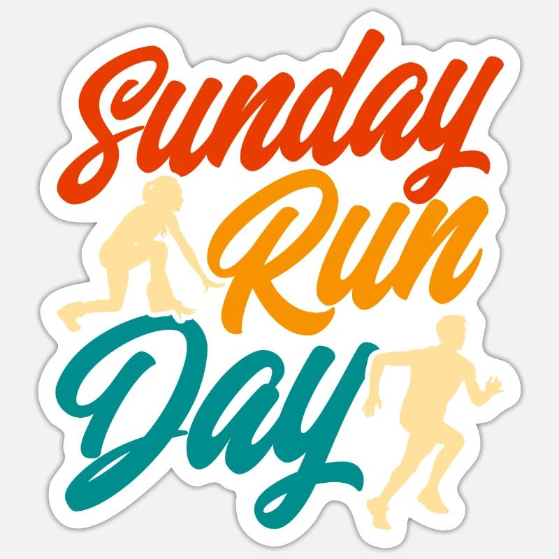 Jogging Runner Semi-Marathon Cadeau - Sticker taille S (10 x 10 cm) - blanc mat