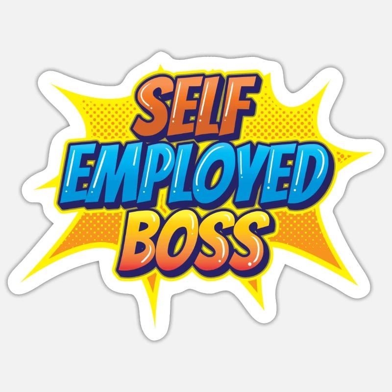 Selbständiger Chef Freelancer Selbstständig - Sticker Größe S (10 x 10 cm) - Mattweiß