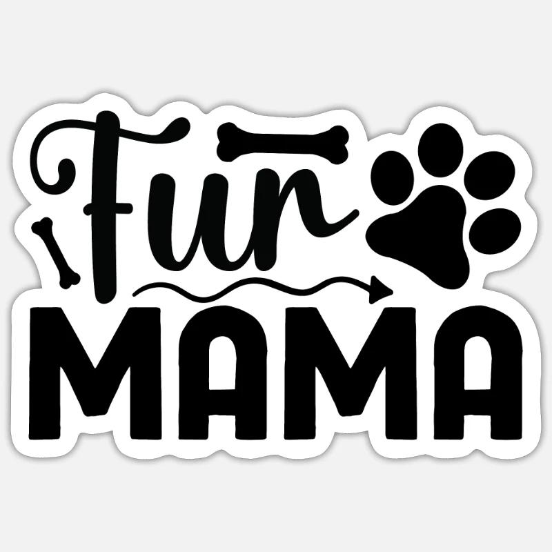 Maman de fourrure - Sticker taille S (10 x 10 cm) - blanc mat