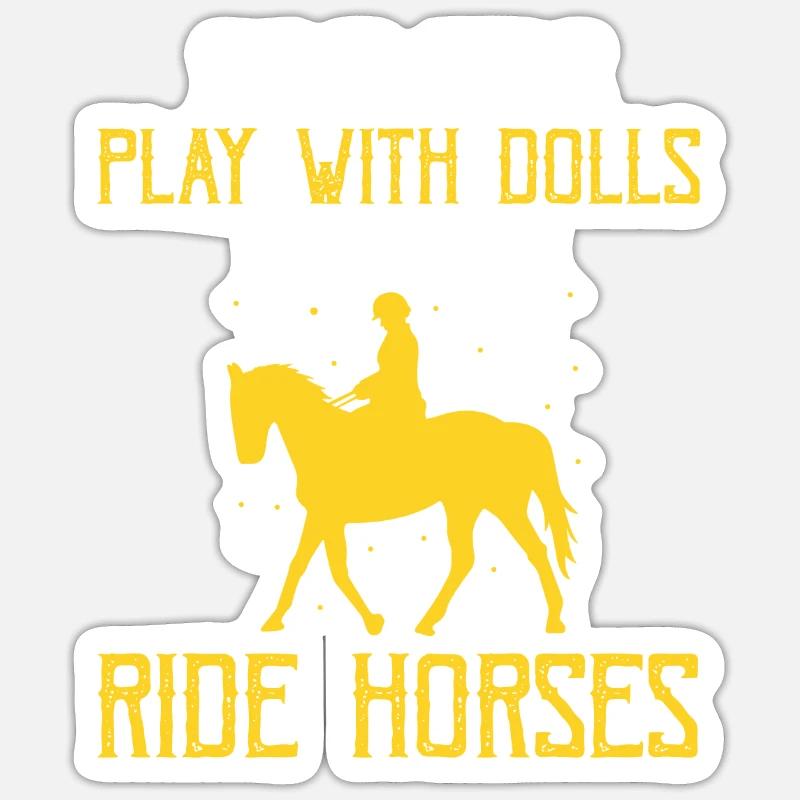 Pferde Mädchen Sticker Größe S (10 x 10 cm)