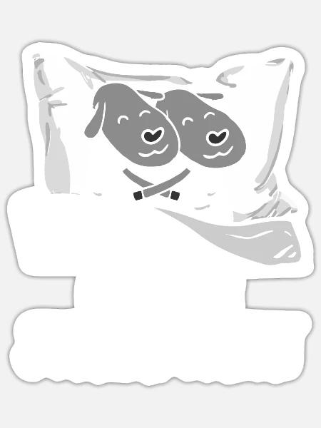 Offizielles Schlafshirt Schlafanzug Nachthemd - Sticker Größe S (10 x 10 cm) - Mattweiß
