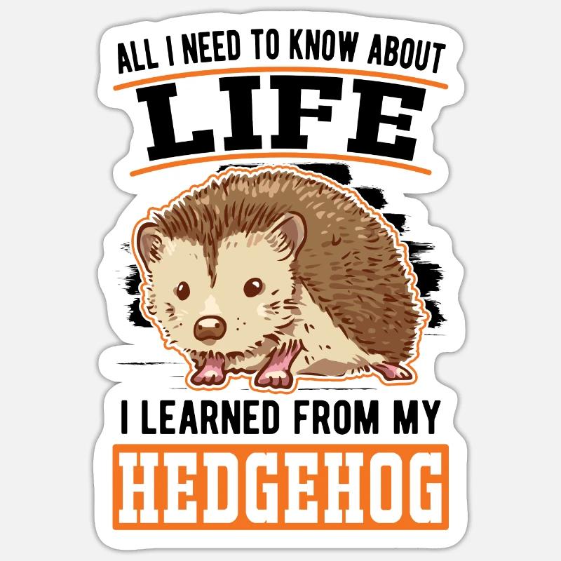 Igel Geschenk Stacheligel - Sticker Größe S (10 x 10 cm) - Mattweiß