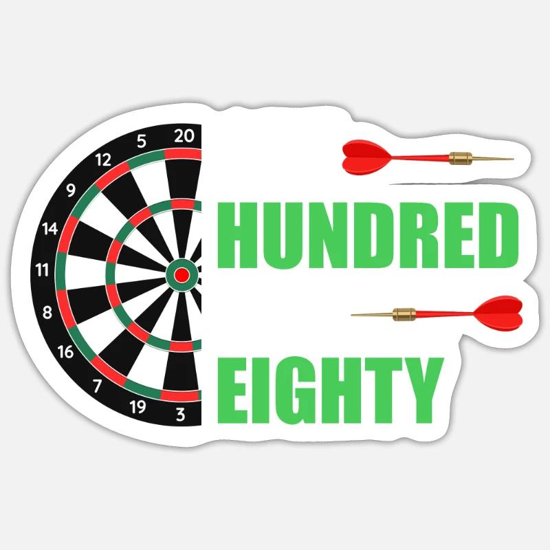 Dartboard Dart 180 en fléchettes - Sticker taille S (10 x 10 cm) - blanc mat