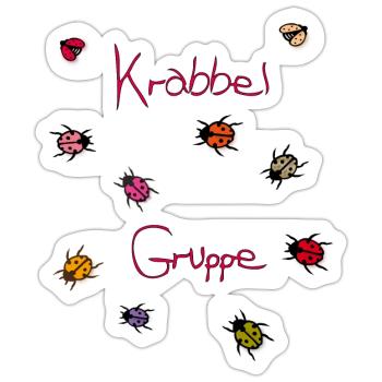 Krabbelgruppe, Kindergarten - Sticker Größe S (10 x 10 cm) - Mattweiß - Vorne