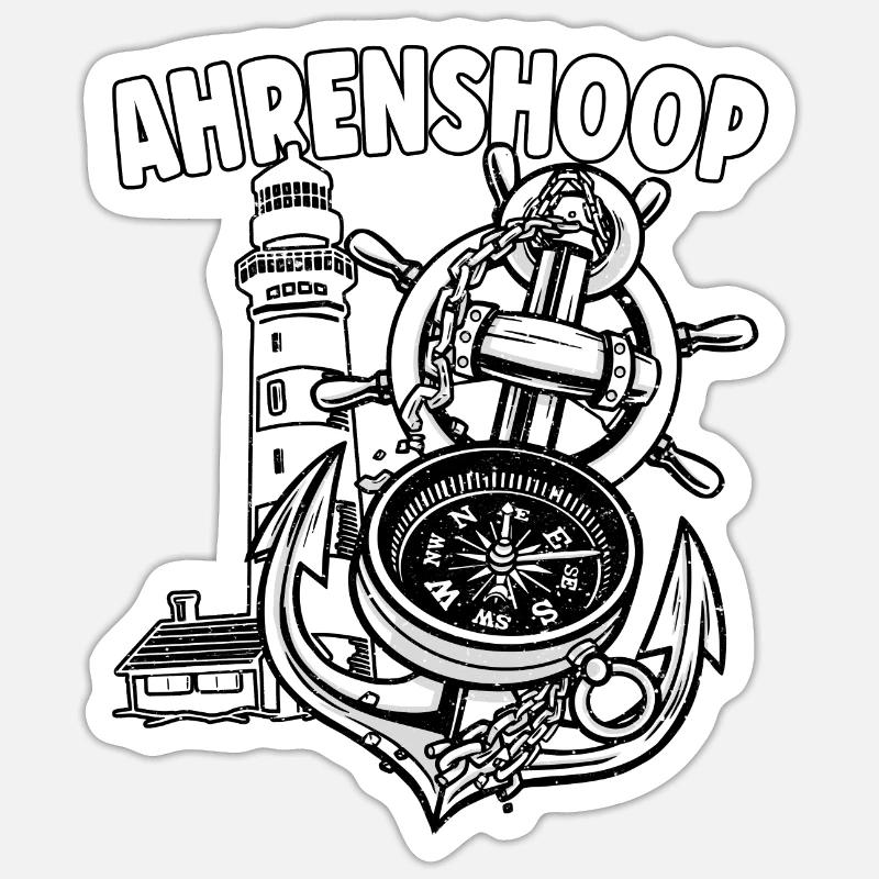 Ahrenshoop - Sticker size S (10 x 10 cm) - white matte