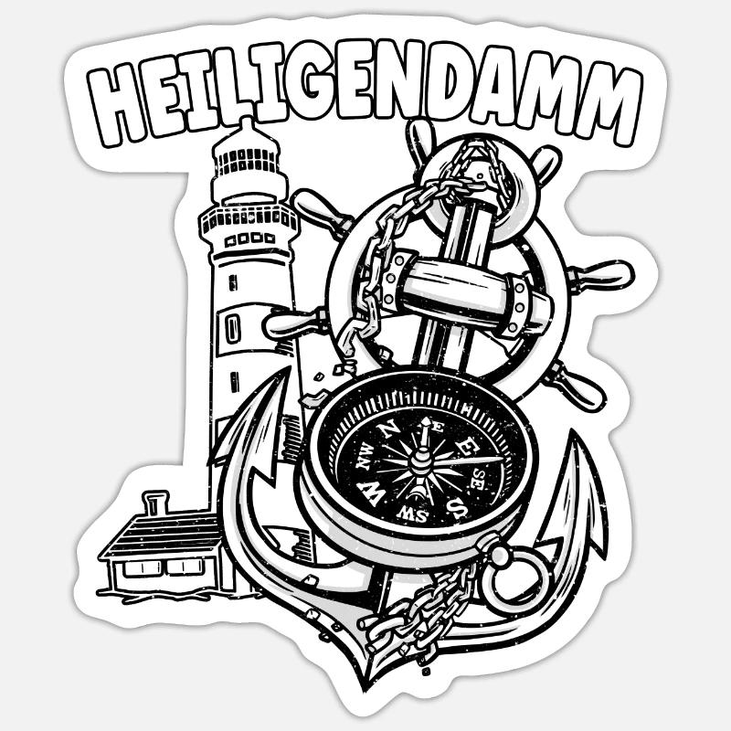 Heiligendamm - Sticker taille S (10 x 10 cm) - blanc mat