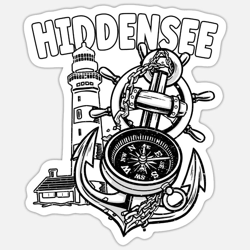 Hiddensee - Sticker size S (10 x 10 cm) - white matte