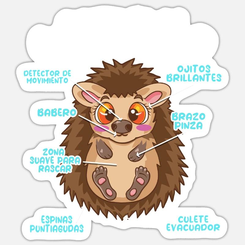 Anatomie eines lustigen Igels Sticker Größe S (10 x 10 cm)