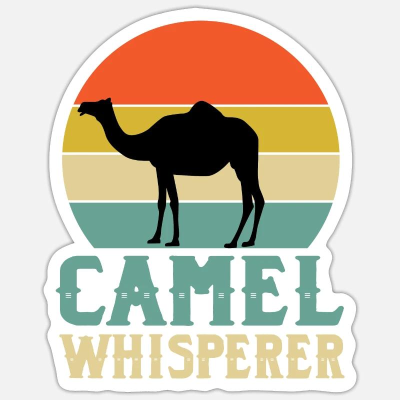 Kamelflüsterer - Sticker Größe S (10 x 10 cm) - Mattweiß
