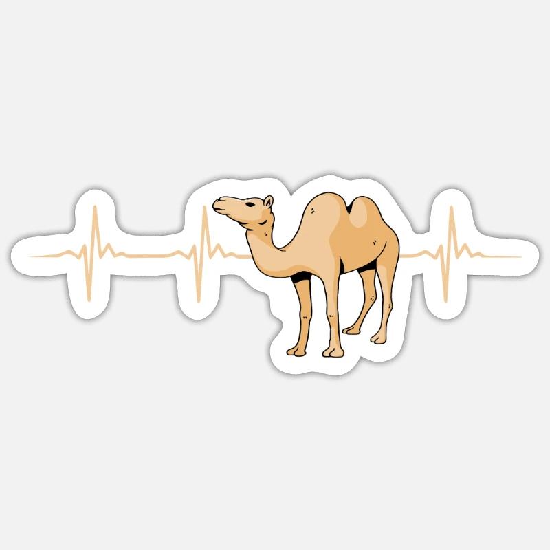 Kamel-herzschlag - Sticker Größe S (10 x 10 cm) - Mattweiß