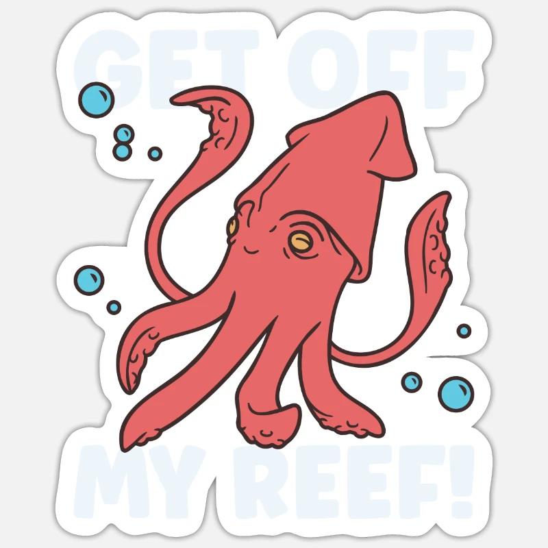 Octopus-lover-octopus Drôle - Sticker taille S (10 x 10 cm) - blanc mat