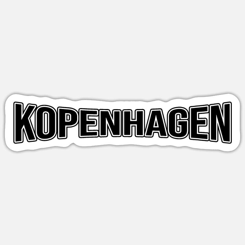 Copenhague - Sticker taille S (10 x 10 cm) - blanc mat