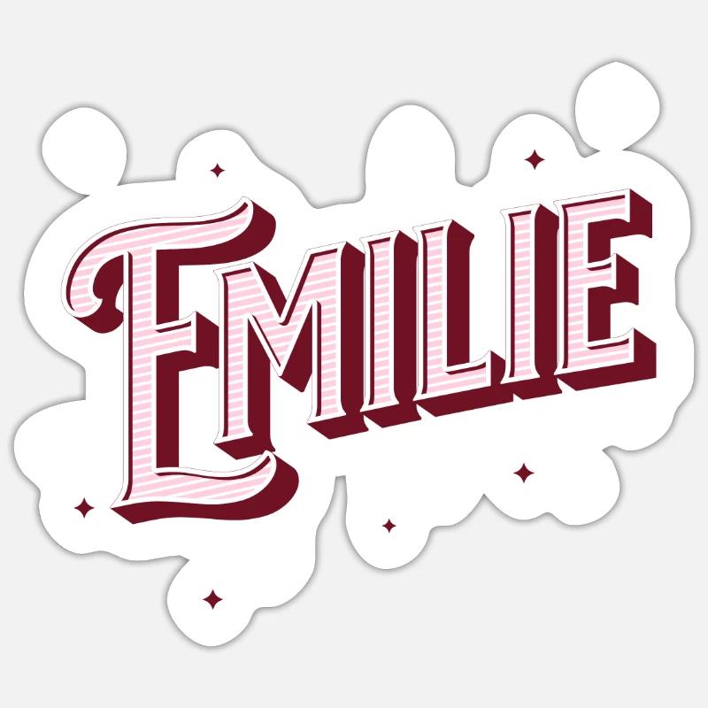 Emilie name personalized - Sticker size S (10 x 10 cm) - white matte