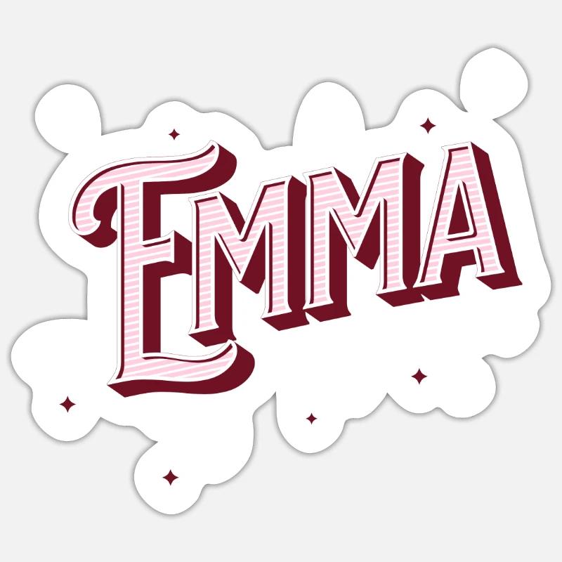 Emma names personalized - Sticker size S (10 x 10 cm) - white matte