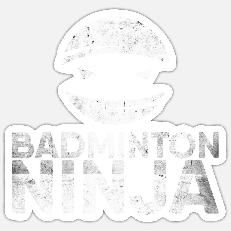 Badminton Ninja Für Badmintonspieler Oder - Sticker Größe S (10 x 10 cm) - Mattweiß