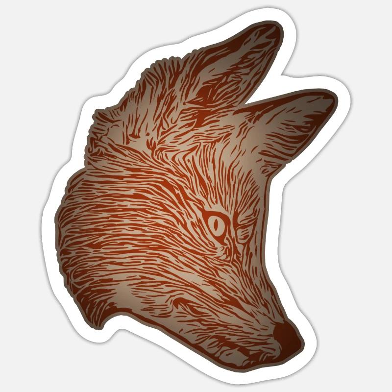 Fuchs Waldtier Design mit Tierkopf Sticker Größe S (10 x 10 cm)