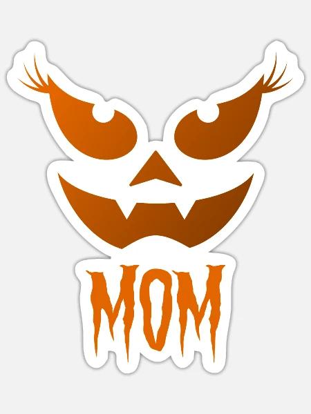 Halloween Partner Kostüm Mom Dad Kürbis pumkin - Sticker Größe S (10 x 10 cm) - Mattweiß