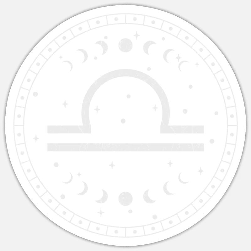 Waage Sternzeichen Geschenk Waage - Sticker Größe S (10 x 10 cm) - Mattweiß