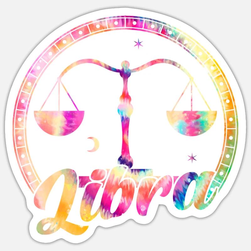Waage Sternzeichen Geschenk Waage - Sticker Größe S (10 x 10 cm) - Mattweiß