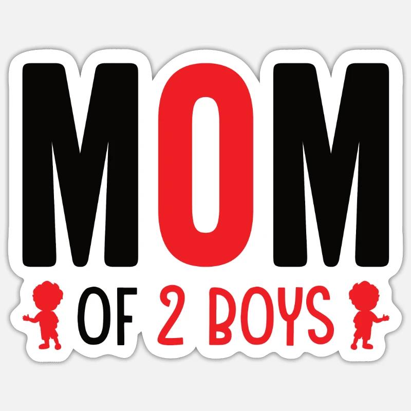Mama Von Zwei Jungs Mutter Muttertag Sticker Größe S (10 x 10 cm)