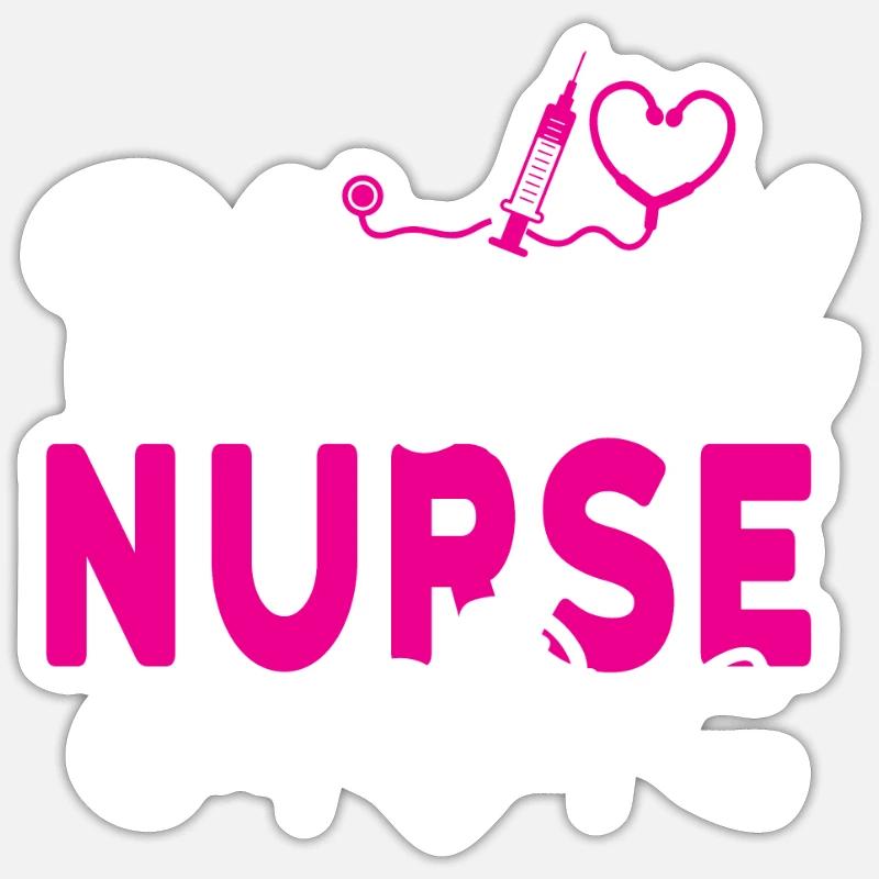 Blessed nurse Krankenschwester - Sticker Größe S (10 x 10 cm) - Mattweiß