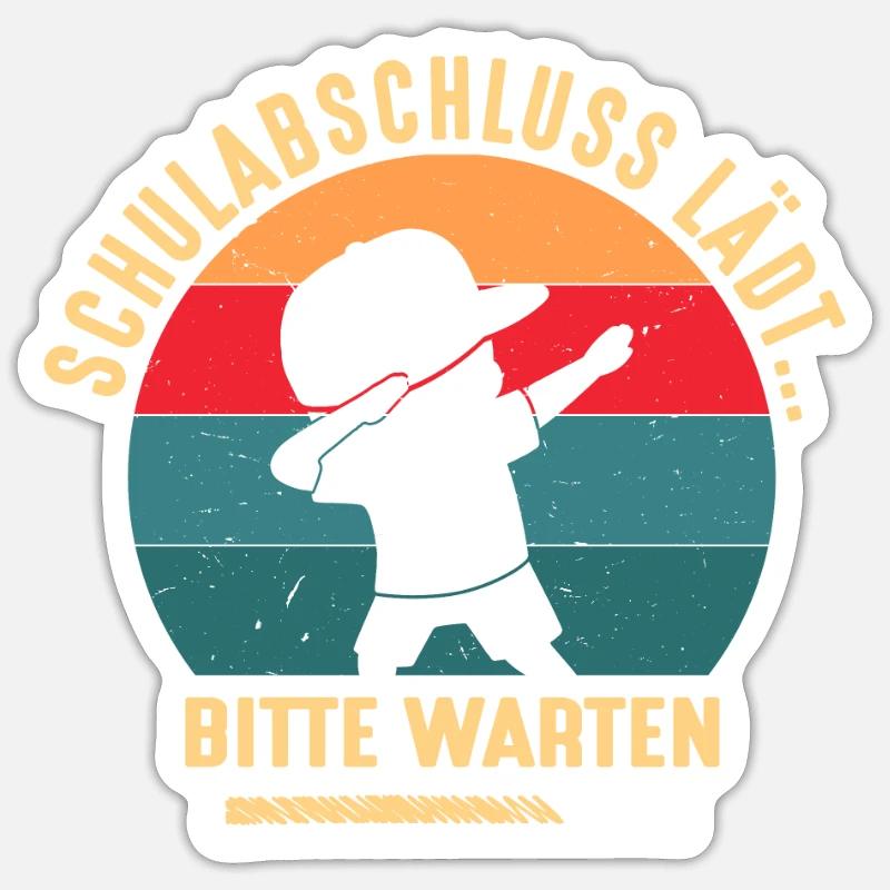 Schulabschluss Lädt Absolvent Abgänger Abschluss - Sticker Größe S (10 x 10 cm) - Mattweiß