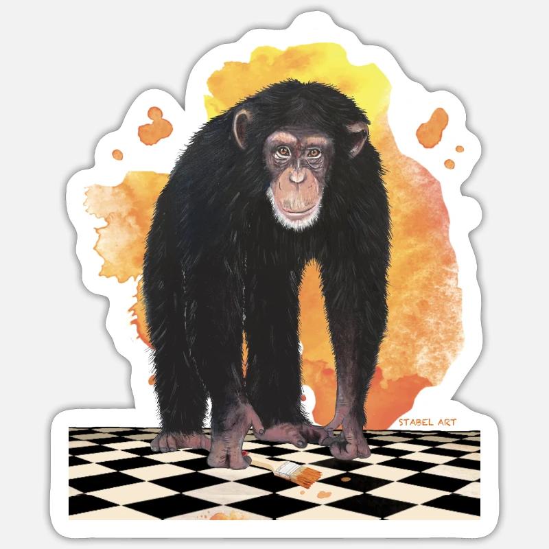 Chimpanzee Sticker size S (10 x 10 cm)