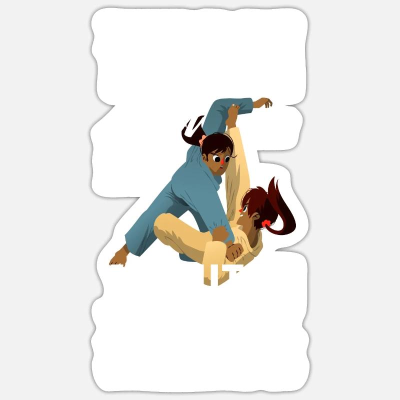 Jiu Jitsu Jiu Jitsu Jiu Jitsu - Sticker størrelse S (10 x 10 cm) - mat hvid