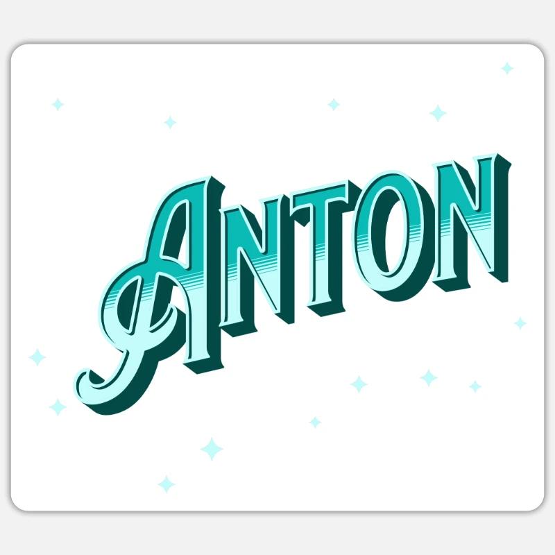Anton name personalized - Sticker size S (10 x 10 cm) - white matte