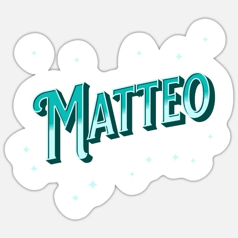 Matteo name personalized - Sticker size S (10 x 10 cm) - white matte